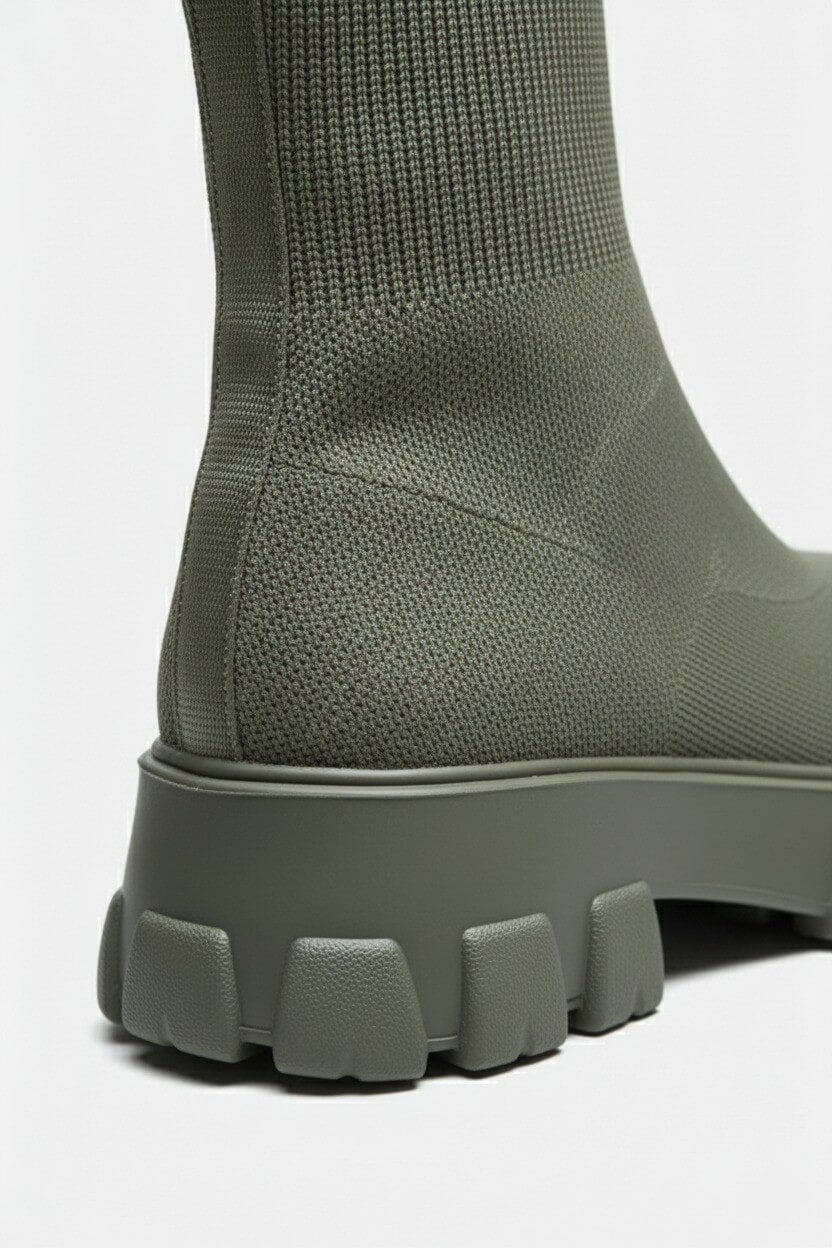 Platform ankle boots with round toe for women -8