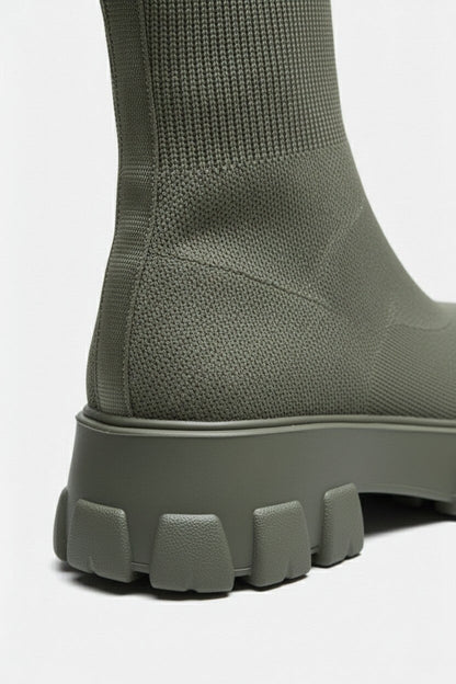 Platform ankle boots with round toe for women -8