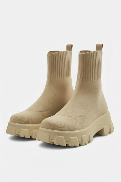 Platform ankle boots with round toe for women -14