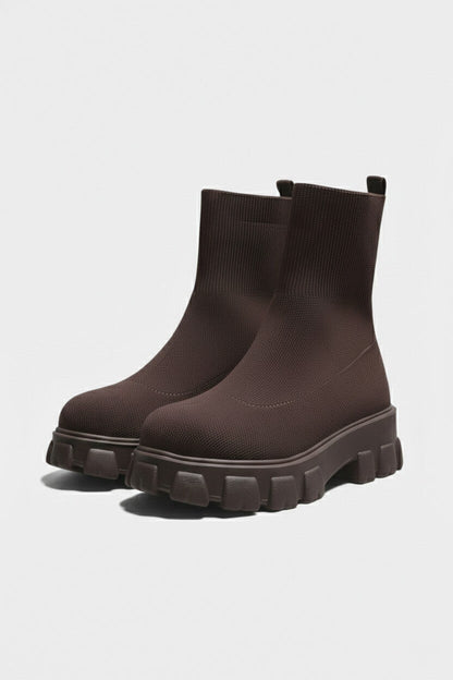 Explorer Thick-soled ankle boots with round-toe silhouette for women | Caurelle