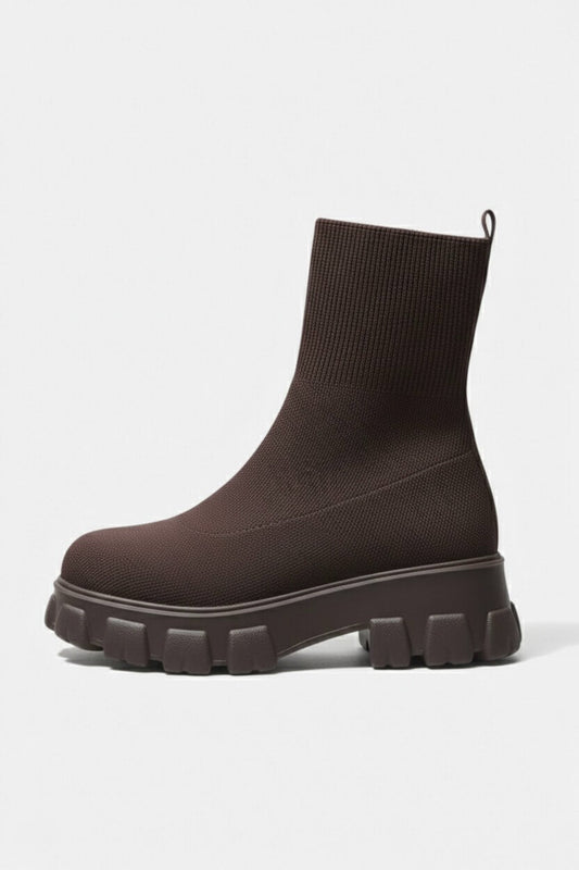 Explorer Thick-soled ankle boots with round-toe silhouette for women | Caurelle