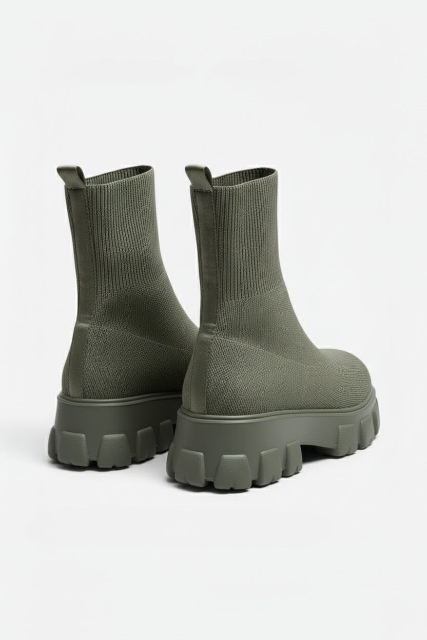 Platform ankle boots with round toe for women -7