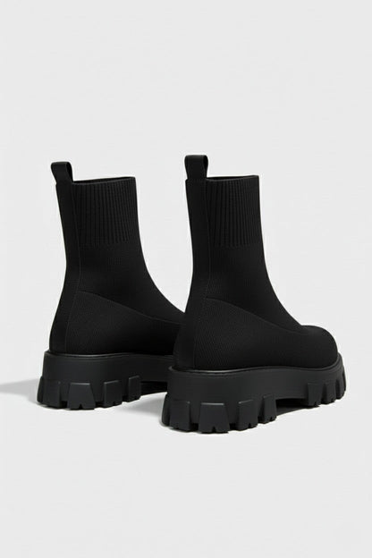 Platform ankle boots with round toe for women -11