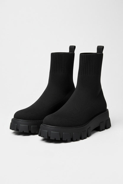 Platform ankle boots with round toe for women -10