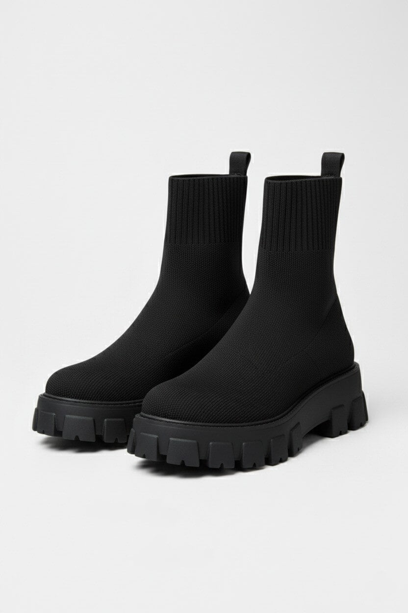 Explorer Thick-soled ankle boots with round-toe silhouette for women | Caurelle