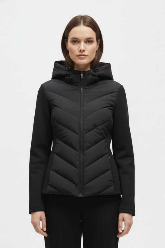 Classic hooded puffer jacket for women | Selene -1