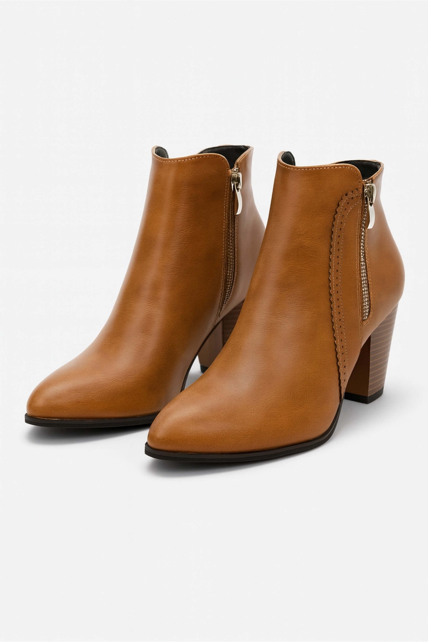 Block heel ankle boots with heritage sole for women -6