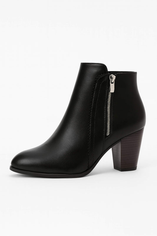 Block heel ankle boots with heritage sole for women -1
