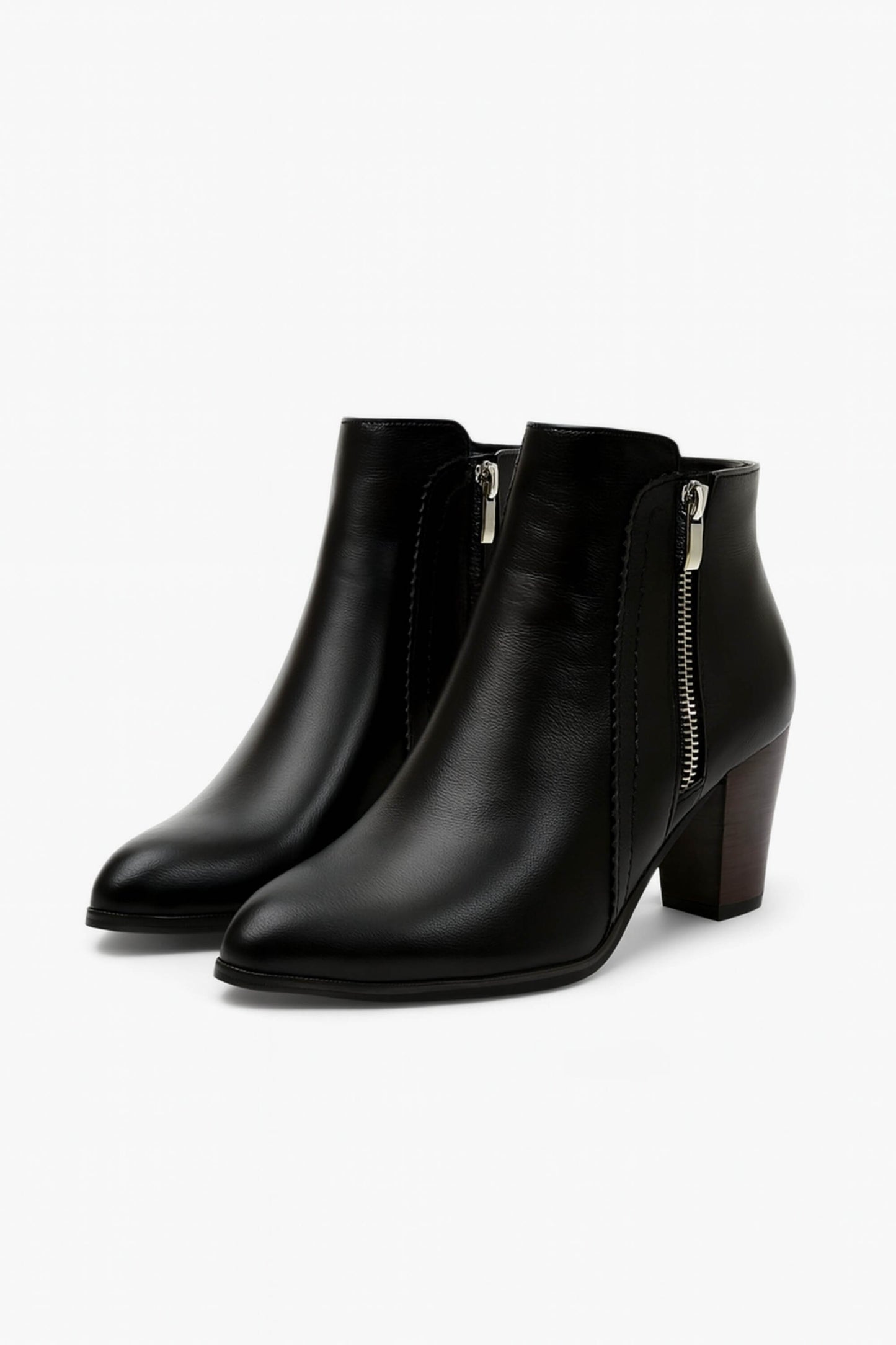 Block heel ankle boots with heritage sole for women -2