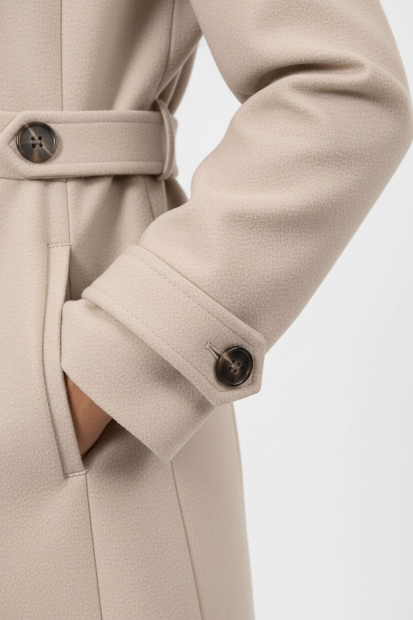 Haven Elegant buttoned winter coat with belted waist for women | Caurelle