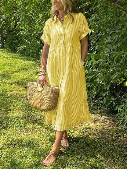 Flowing relaxed everyday maxi dress for women | Angela -2