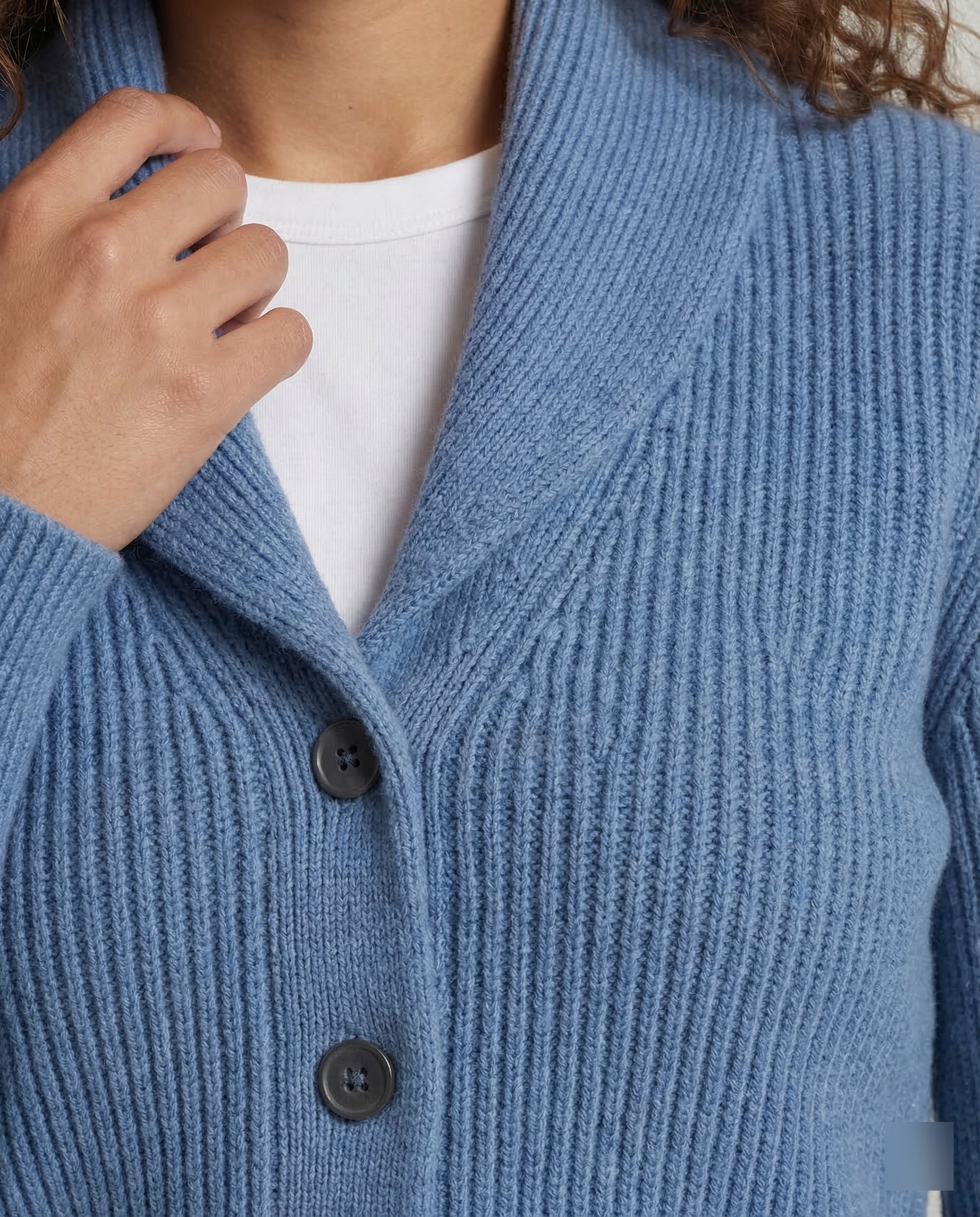 Elegant lapel-collar longline knit cardigan for women -3