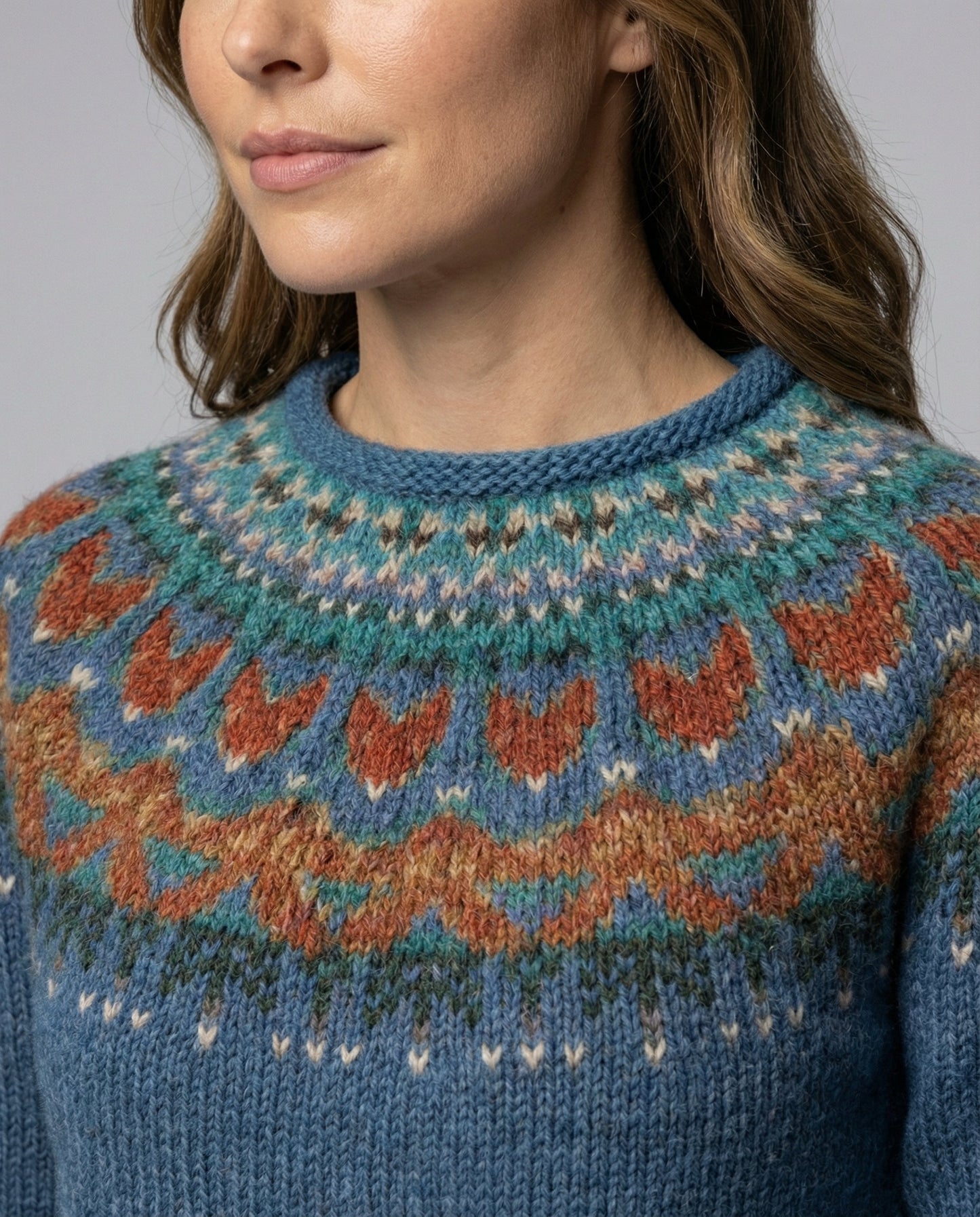 Vintage Icelandic knit relaxed jumper for women -4