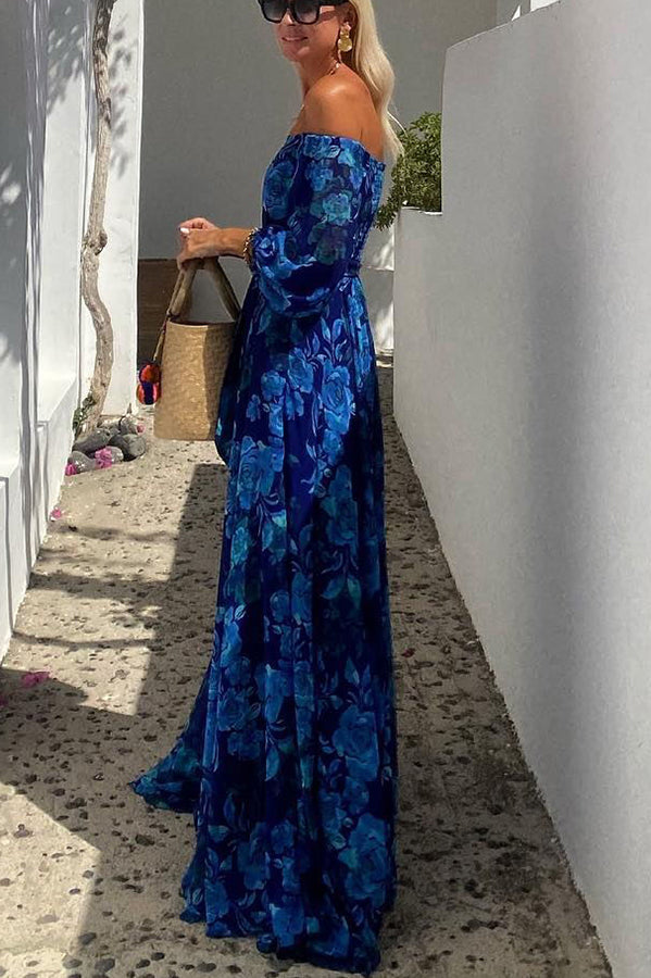 Modern Floral off-shoulder maxi dress for women | Calista