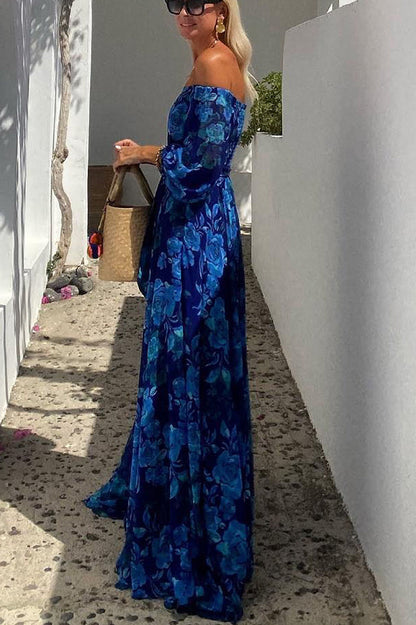Modern Floral off-shoulder maxi dress for women | Calista