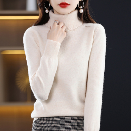 Soft cashmere turtleneck jumper for women | Elena -14
