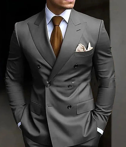 Slim-fit double-breasted formal suit for men | Alaric -4