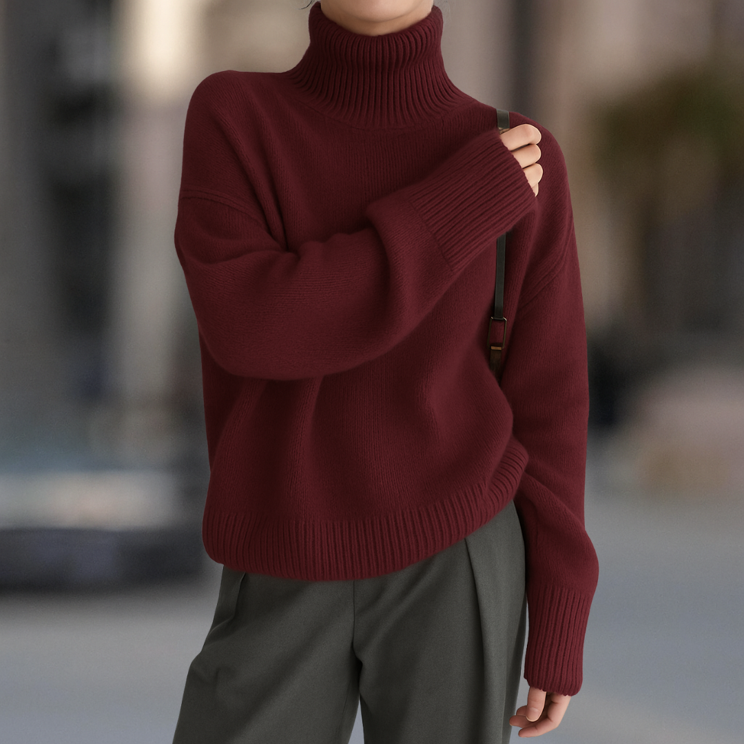 Cosy turtleneck cashmere-blend jumper for women | Vail -4