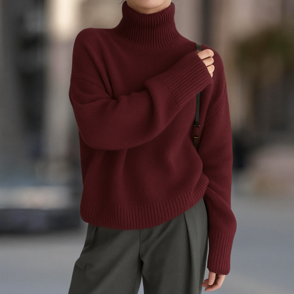 Cosy turtleneck cashmere-blend jumper for women | Vail -4