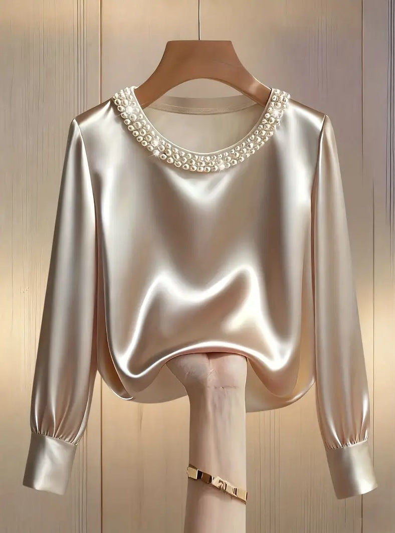 Elegant round-neck everyday top for women | Perlisse -1