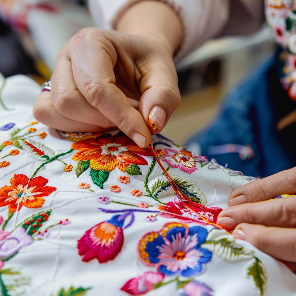 Embroidered long-sleeve floral shirt for women -6