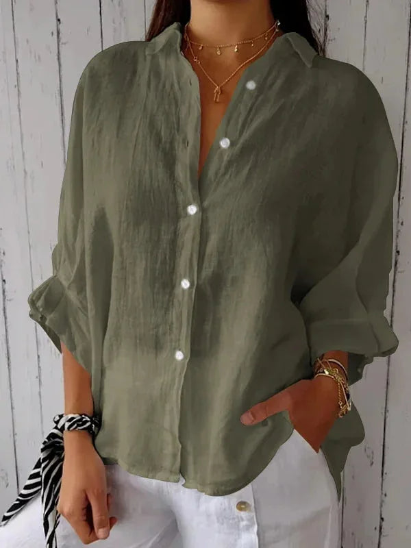 Sleeveless Stylish button-up shirt with refined silhouette for women | Luna