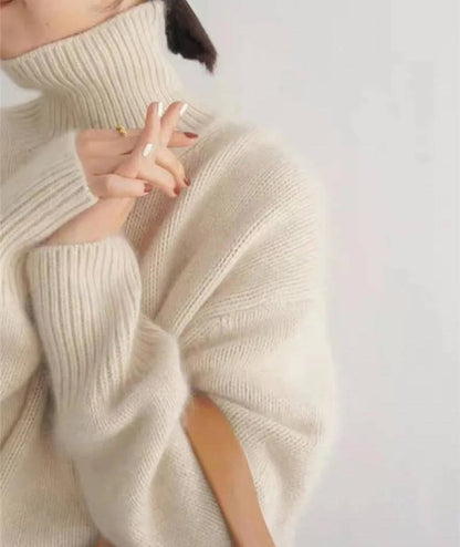 Cosy classic cashmere turtleneck sweater for women -7