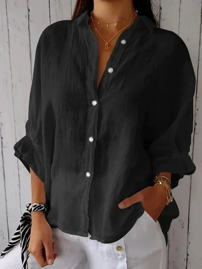Sleeveless Stylish button-up shirt with refined silhouette for women | Luna
