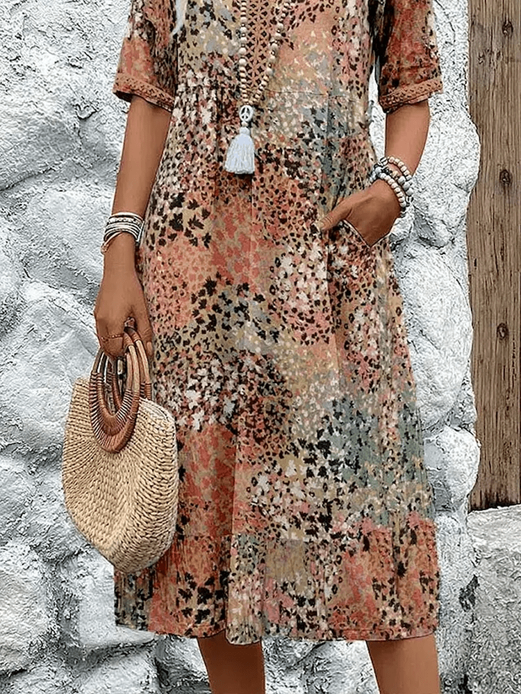 Flowing relaxed silhouette everyday summer dress for women | Skyler -3