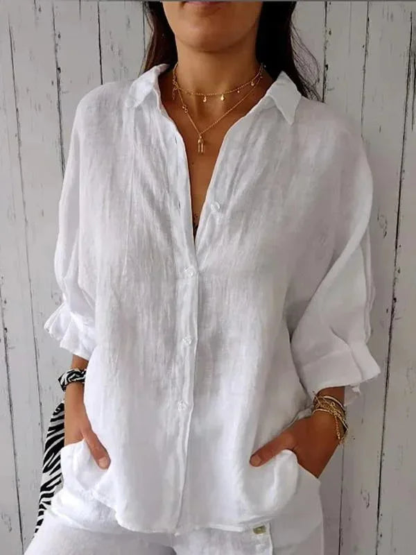Sleeveless Stylish button-up shirt with refined silhouette for women | Luna