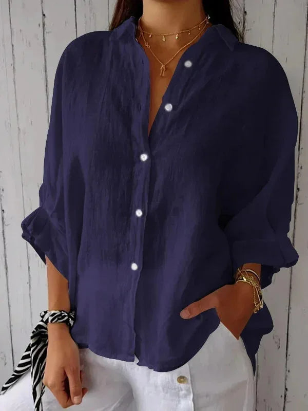 Sleeveless Stylish button-up shirt with refined silhouette for women | Luna