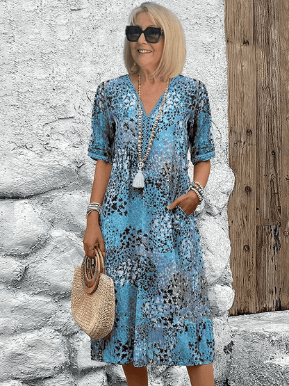 Flowing relaxed silhouette everyday summer dress for women | Skyler -5