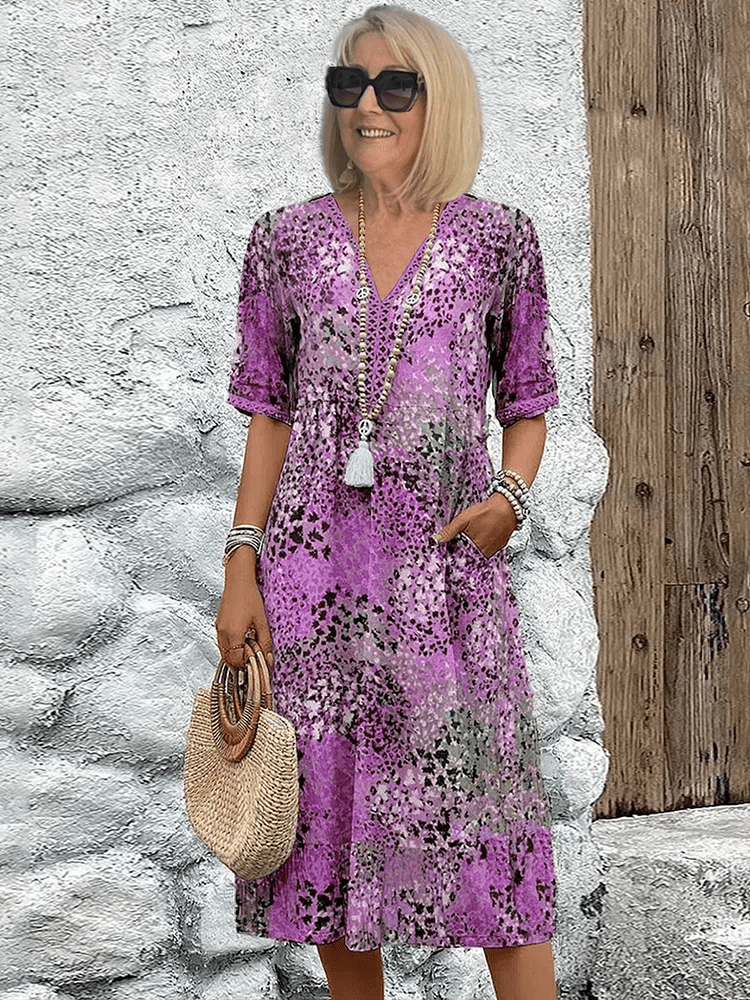 Flowing relaxed silhouette everyday summer dress for women | Skyler -7