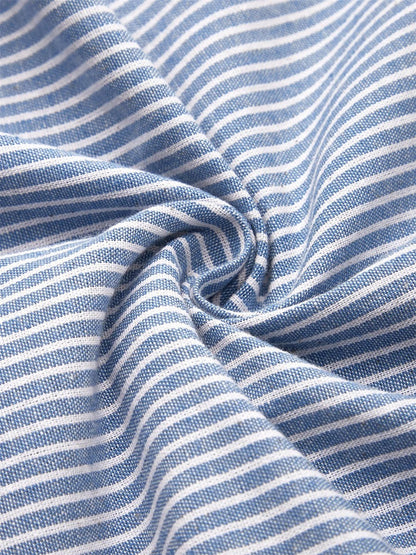 Striped comfortable midi dress for women | Brienne -4