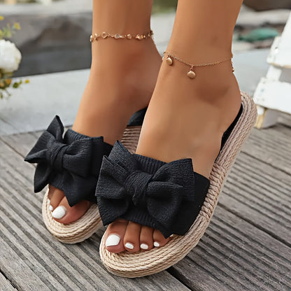 Open Bow sandals with open-toe design for women | Revie