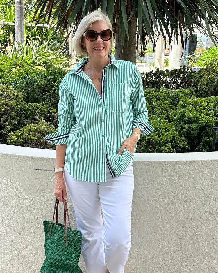 Printed Easy elegance striped blouse for women | Diane