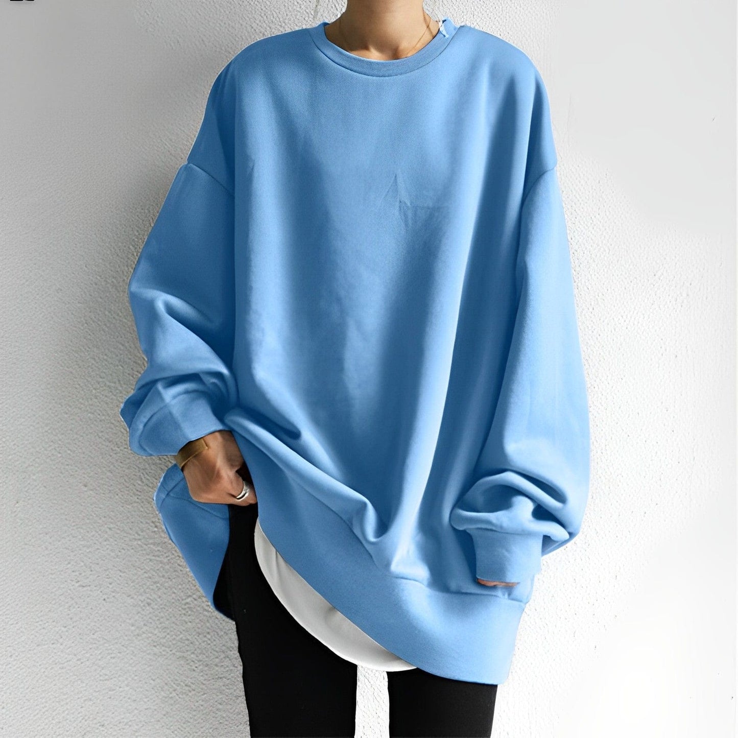 Cosy oversized pullover sweatshirt for women -5
