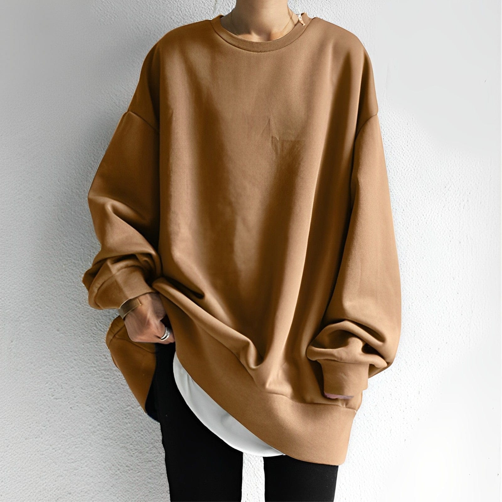 Cosy oversized pullover sweatshirt for women -6