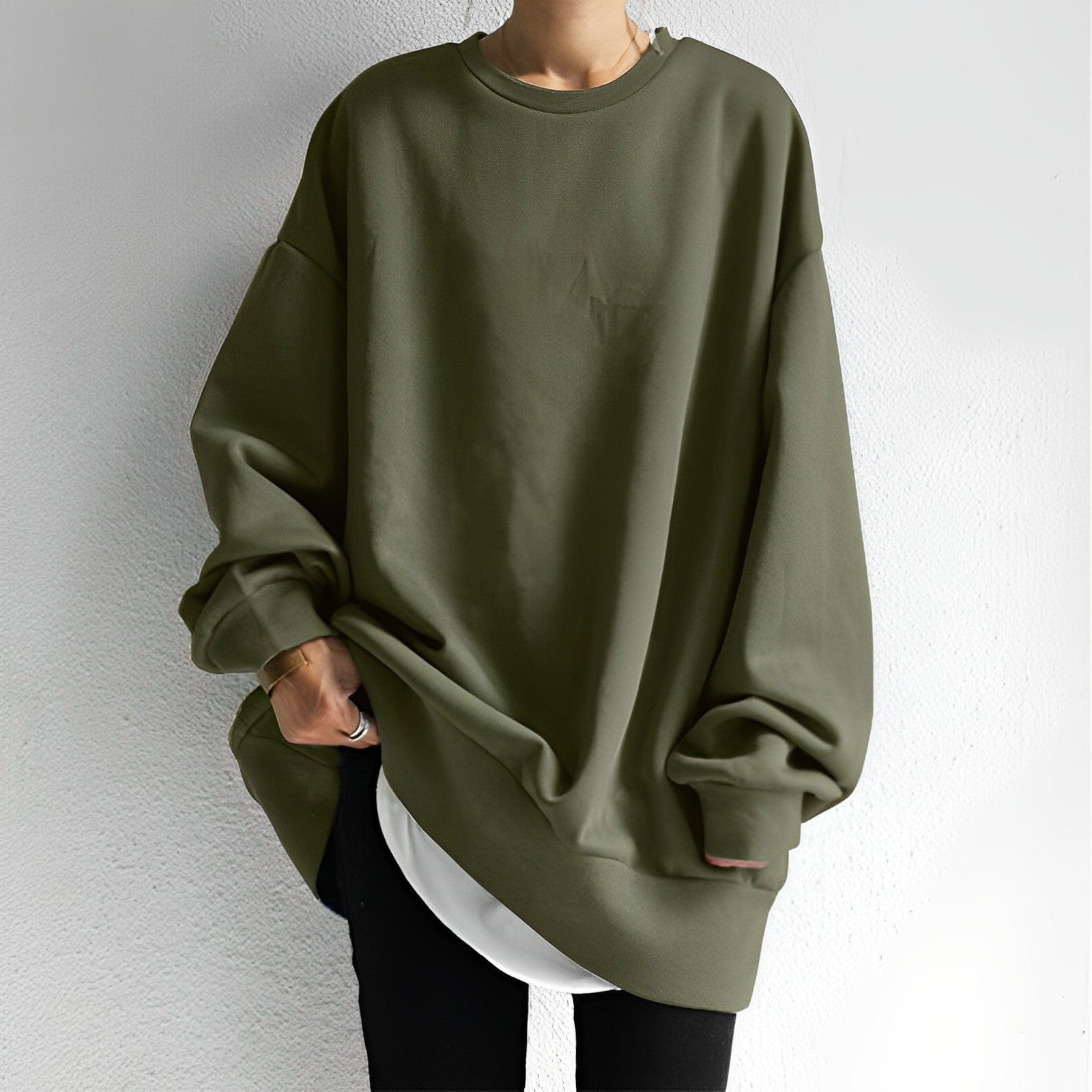 Cosy oversized pullover sweatshirt for women -1