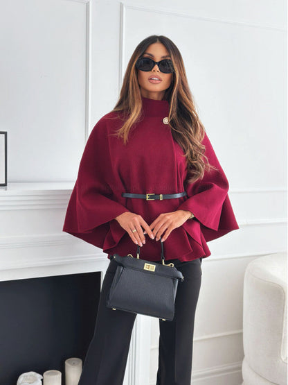 Coated Belted butterfly sleeve jacket for women | Lea