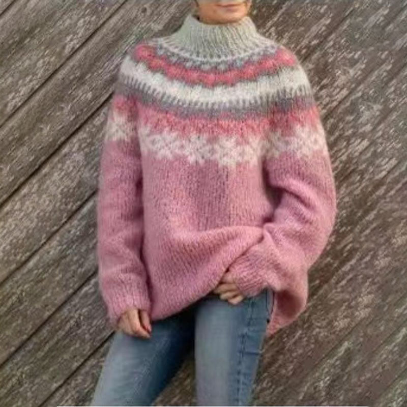 Cosy fair isle crewneck jumper for women -2