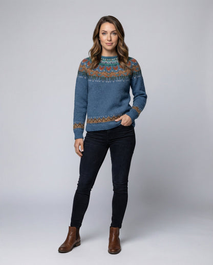 Vintage Icelandic knit relaxed jumper for women -1