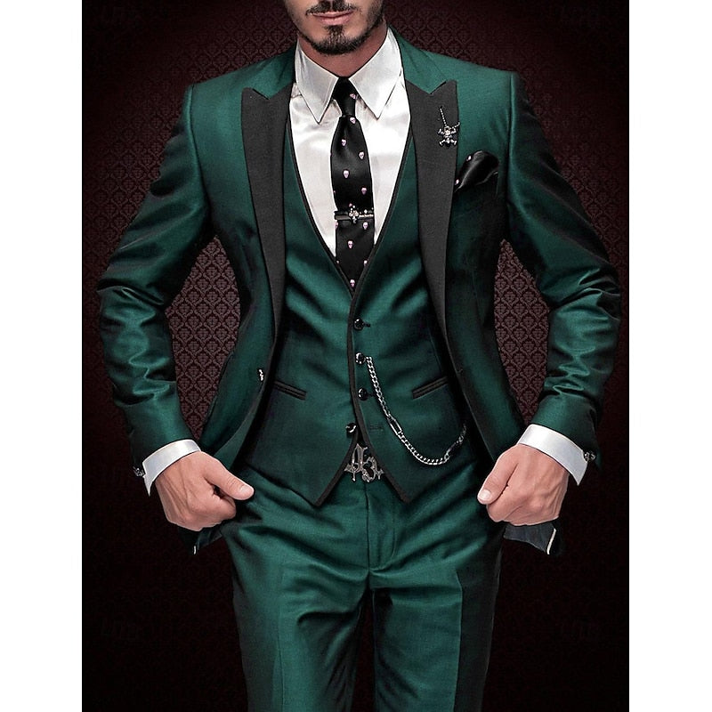 Tailored three-piece suit set with waistcoat for men -2