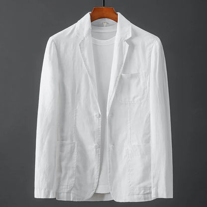 Tailored button-through linen blazer for men | Enzo Conti -1