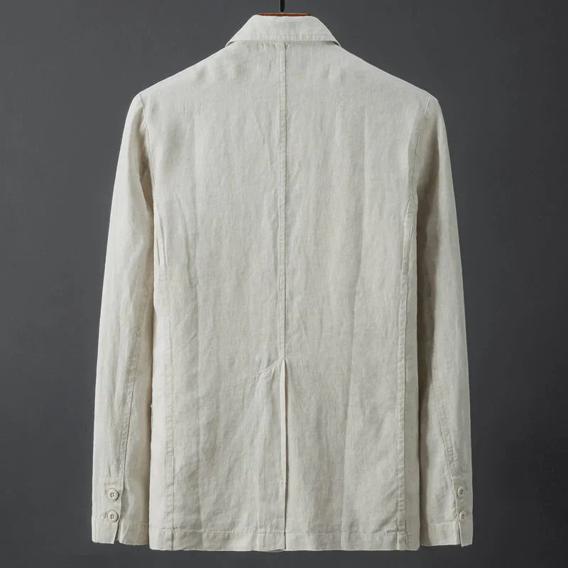 Tailored button-through linen blazer for men | Enzo Conti -5