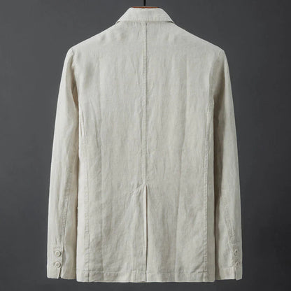 Tailored button-through linen blazer for men | Enzo Conti -5