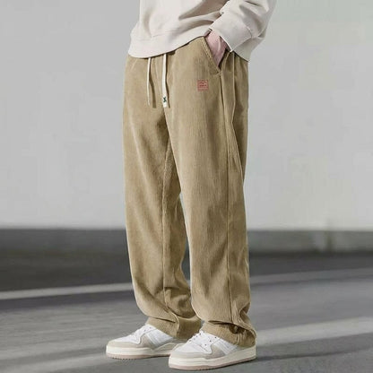 Relaxed corduroy casual jogger trousers for men | Melle -1