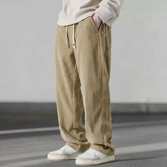 Relaxed corduroy casual jogger trousers for men | Melle -1