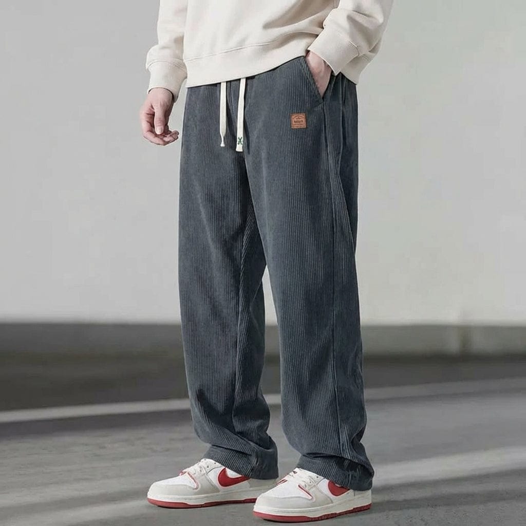 Relaxed corduroy casual jogger trousers for men | Melle -3