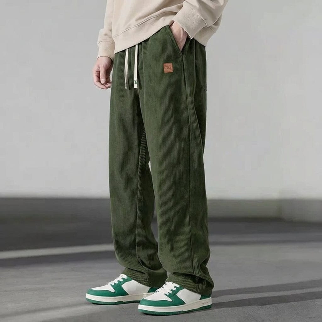 Relaxed corduroy casual jogger trousers for men | Melle -4